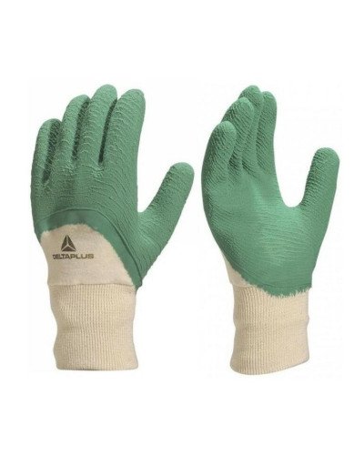 Gants en latex crêpés sur support coton interlock LA500 Taille 9 Delta plus