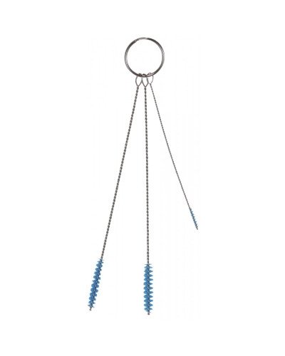Ensemble de 3 brosses Ø2 Ø5 Ø6 mm VIKAN souple bleu