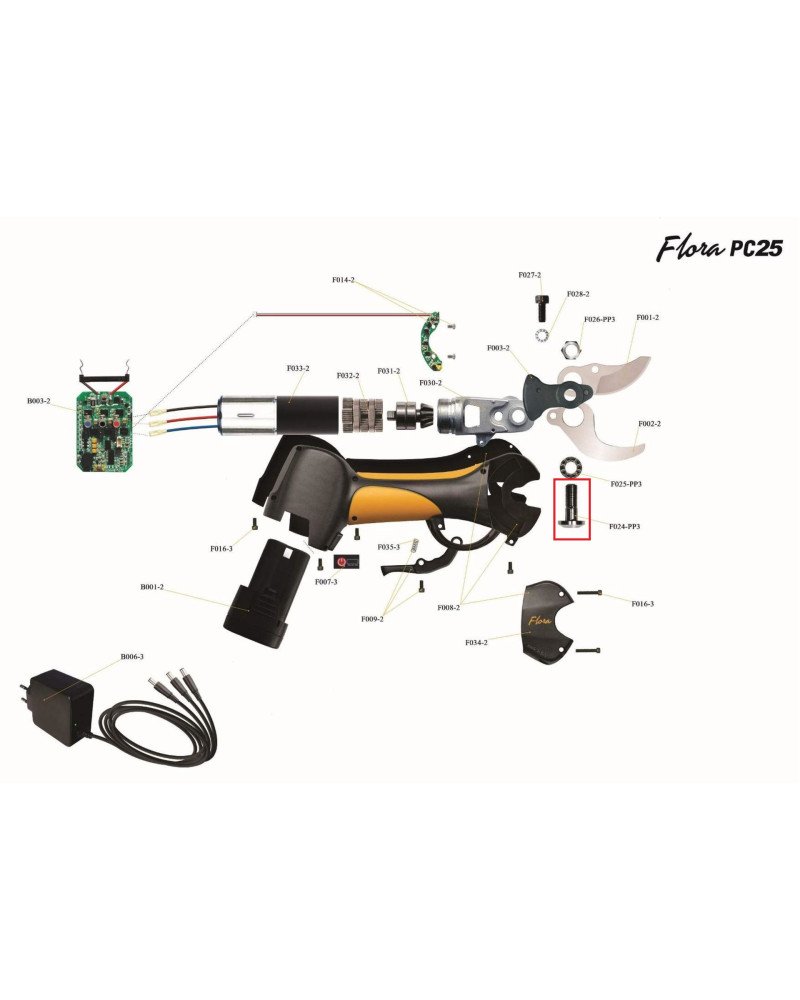 Axe de lame Flora PC25 F024-PP3