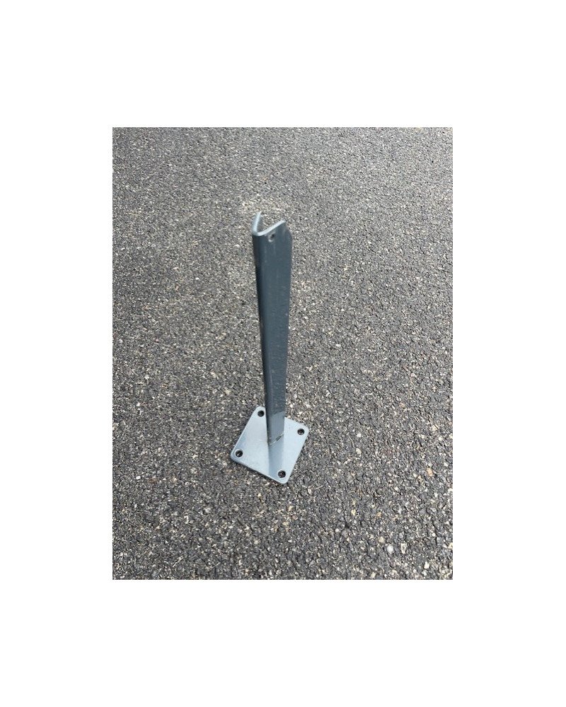 Platine de fixation 120 x 120 x 5 pour poteau de clôture gris