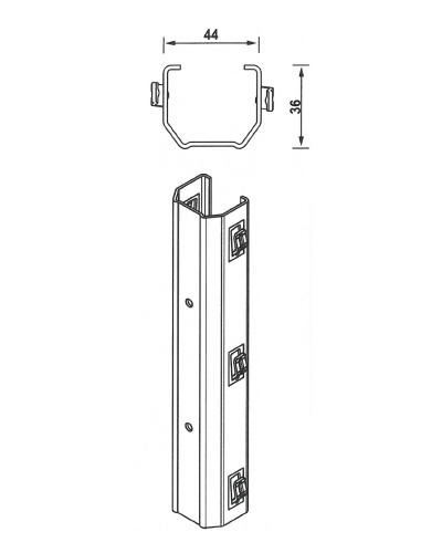 Piquet intermédiaire profilé à linguet acier galvanisé 1,8m C11L